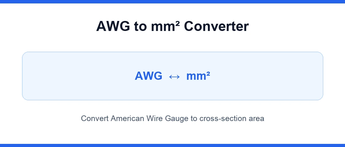 AWG to mm2 converter chart from American Wire Gauge to cross-section area